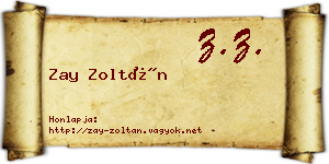Zay Zoltán névjegykártya